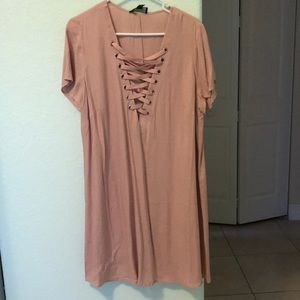 Cross cross blush dress